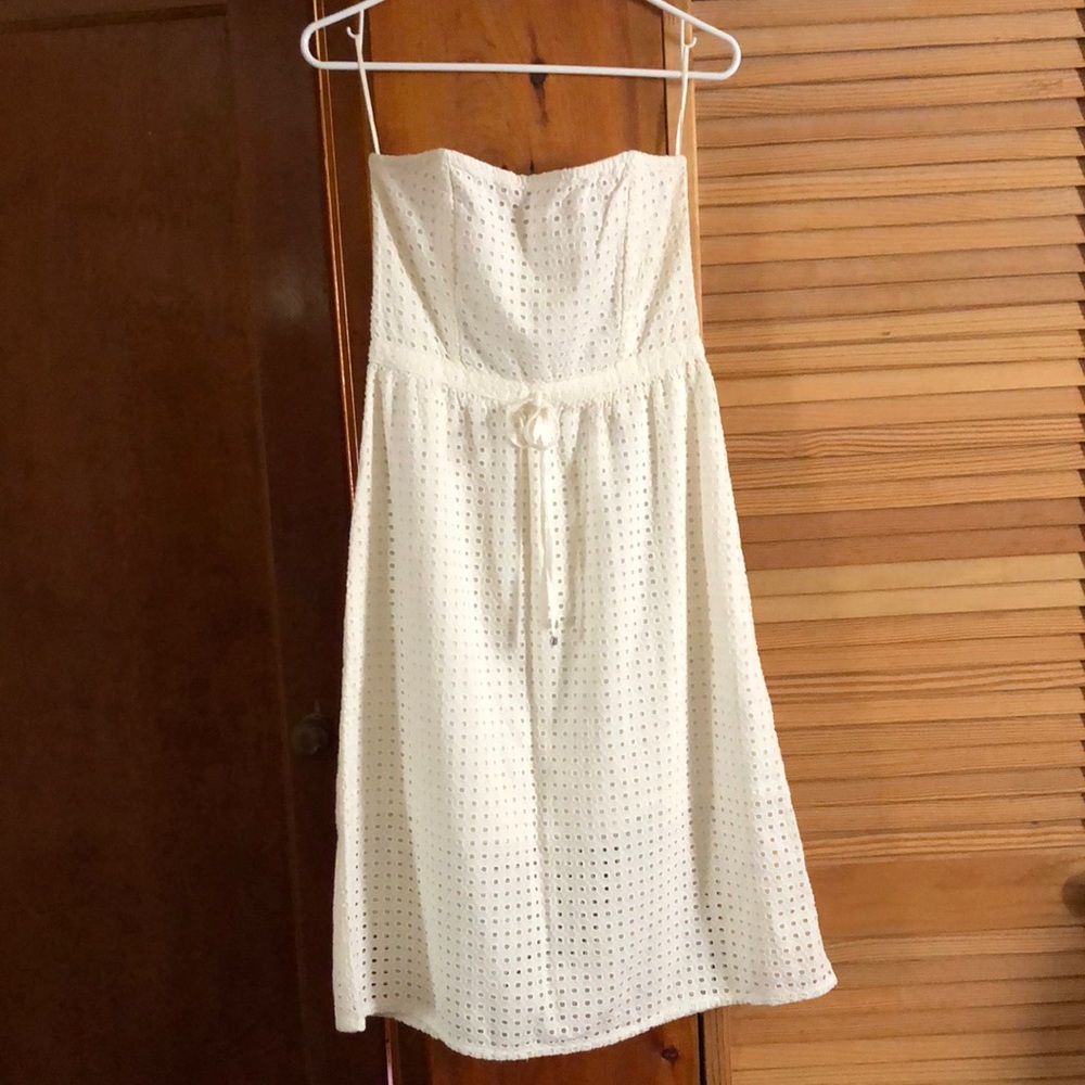 H&M Conscious Collection White Eyelet Lace Sleeveless Dress